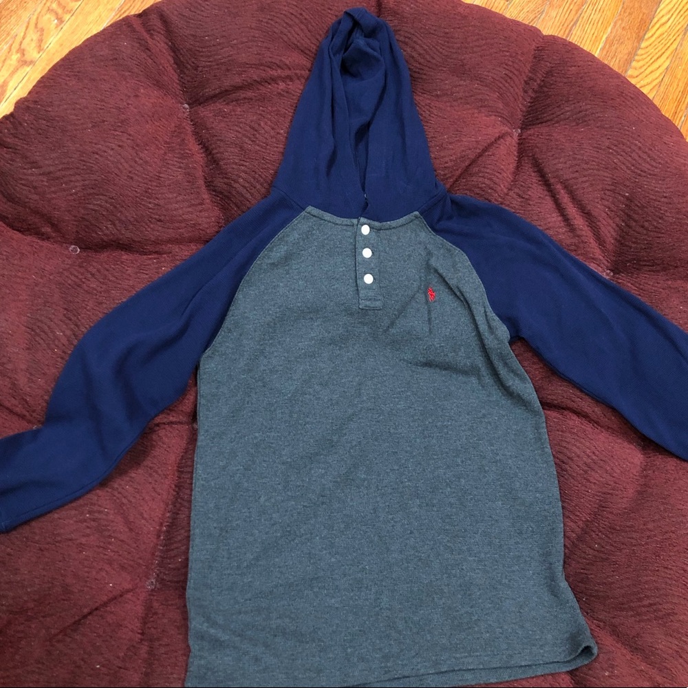 Polo RL Long Sl. Hooded Waffle Knit Thermal Henley